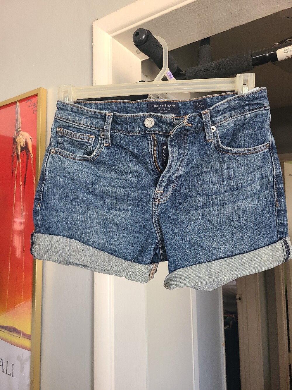Lucky Brand Medium Blue Denim Cuffed Shorts